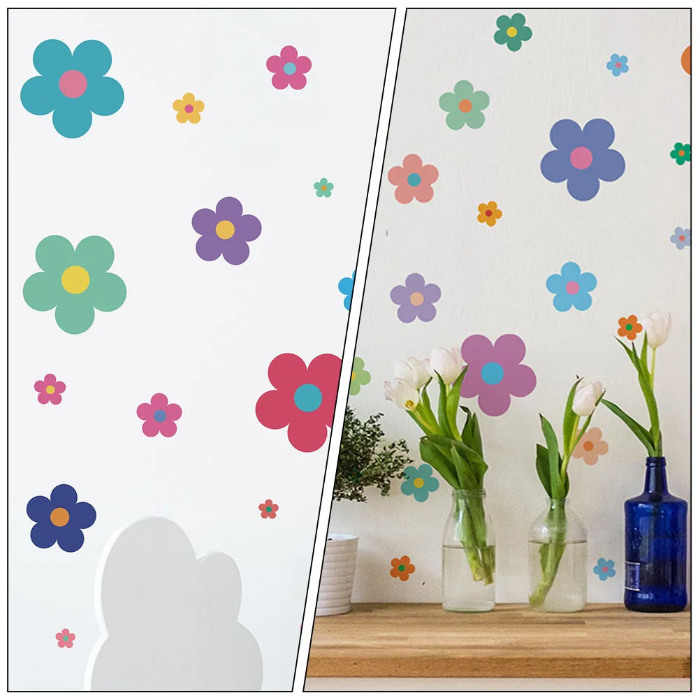 

9 Sheets Flower Decals Diy Decorative Stickers Floral Home Stickers Removable Bedroom Office Self-Adhesive Wall Decals For