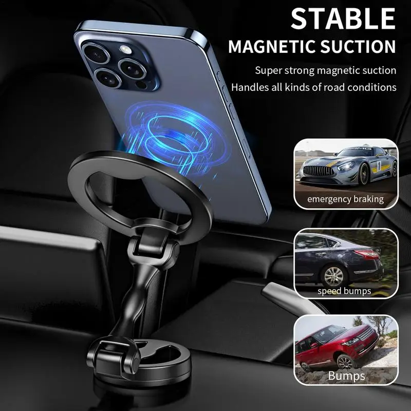

Magnetic Car Phone Holder 360 Rotation Cellphone Holder Auto Dashboard Phone Bracket For Trucks Sedans SUVs RVs Drivers Traveler