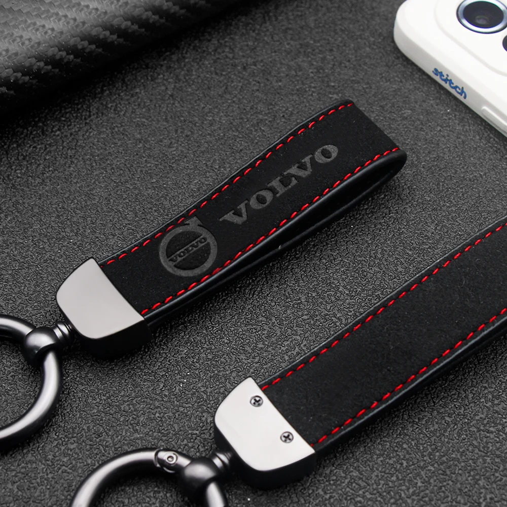 Car Flip Fur Keychain Lanyard Business Gift Key Chain Men Women Keyrings For Volvo Xc60 Xc90 V40 V60 S60 V50 V90 S80 C40 XC40