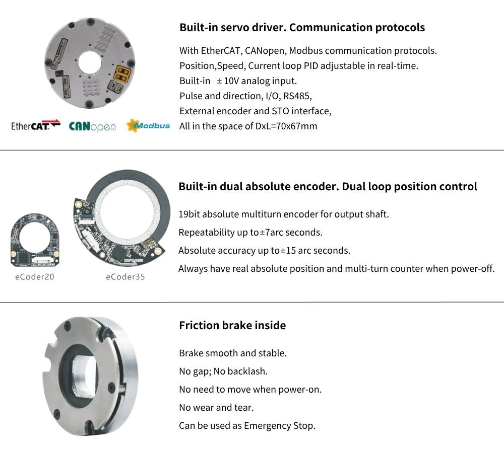 Micro robot harmonic drive strain wave gear gearbox rotary actuator