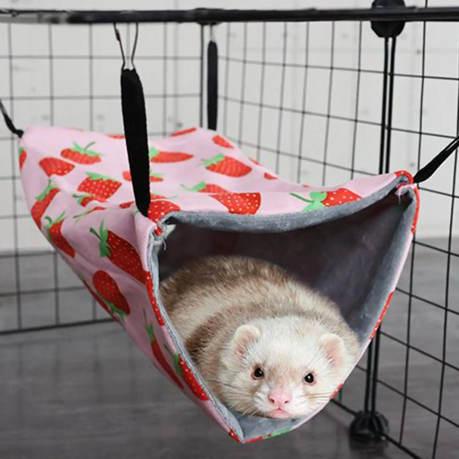 

Small Animal Hammock 4 Pieces Breathable Ferret Tunnel Hammock Pet Cage Accessories Anti-Slip Small Animal Sleeping Bed For