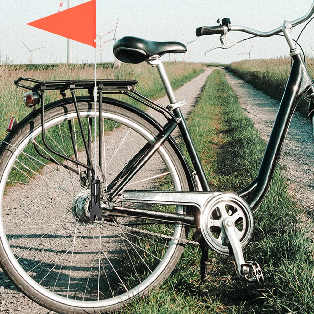 

2Sets Rear Bike Safety Flags Lightweight Durable Easy Mount Strong Wind Resistant Small Size Portable Cycling Warning Flags