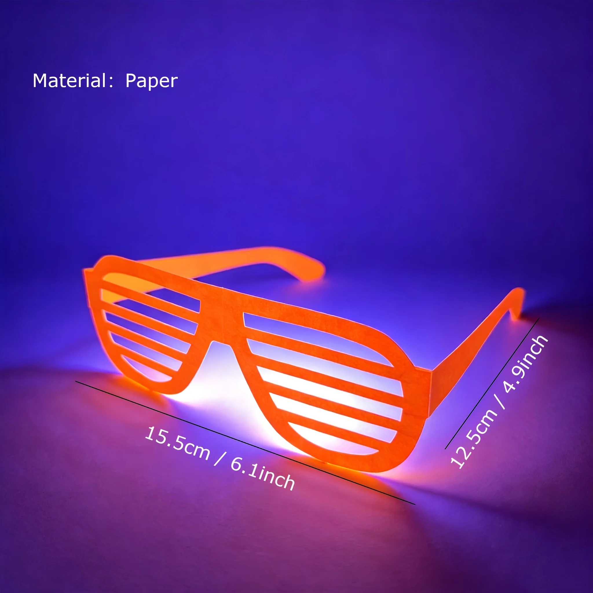 10 Stück im Dunkeln leuchtende fluoreszierende Brillen, bunte leuchtende Partybrillen für Neon-Geburtstagsdekoration, zufällige Farbe – Detail 3