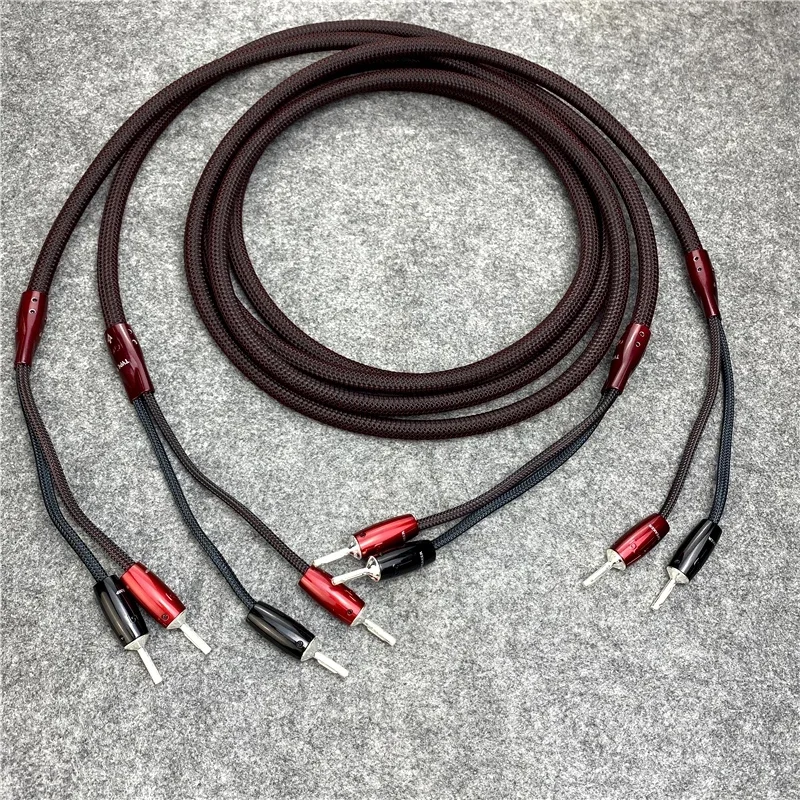 Para typ 9 kabel głośnikowy wtyczka bananowa pełna miedź HiFi głośnik Audio drut 15AWG