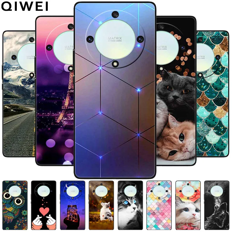 For Honor Magic5 Lite 5G Case Silicone TPU Soft Phone Back Cover for Honor Magic 5 Lite 5G Cases Cute Cat Fundas Magic5Lite 2023