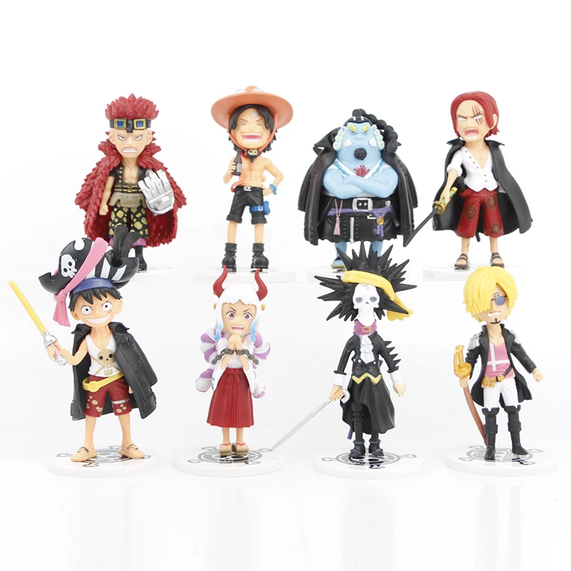 8pcs/set One Piece Yamato Jinbe Shanks BROOK Luffy Zce Figures Pvc Model Toys 12cm