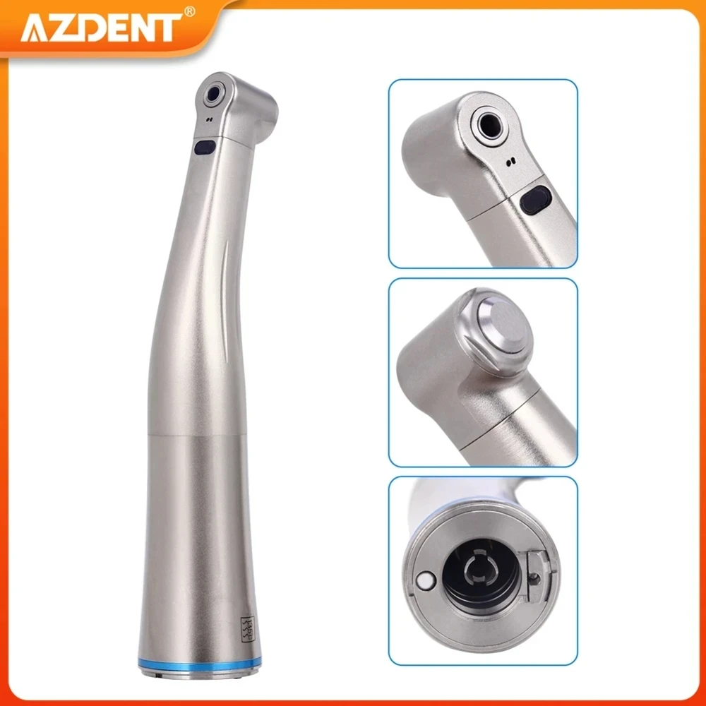 

Dental 1:1 LED Fiber Optic Contra Angle AZDENT Low Speed Handpiece Push Button Internal Water Spray Dentistry Tool Instrument