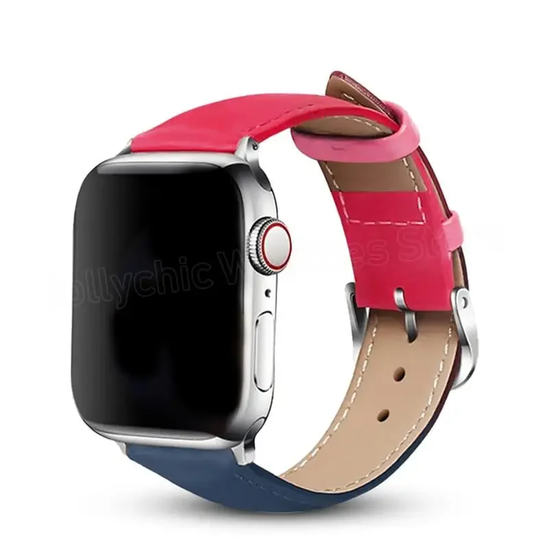 starlight Leather Strap Bracelet for Apple Watch 7 band 6 se 5 4 45mm 42mm For Iwatch Series 3 2 44mm 40mm Watchbands 38mm 41mm