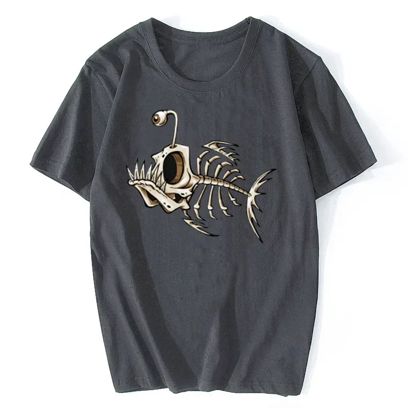 

Bonefish Skull Deep Sea Fish Skeleton Funny Fisherman Angler T-Shirt Cotton O-Neck Short Sleeve Men T Shirt Oversize Streetwear