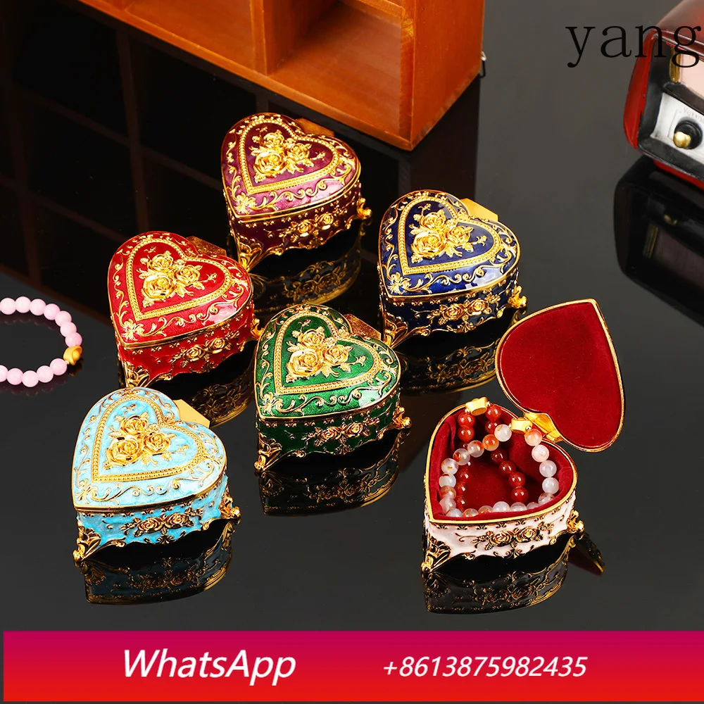 

cx European rose painted jewelry box, flip love jewelry box