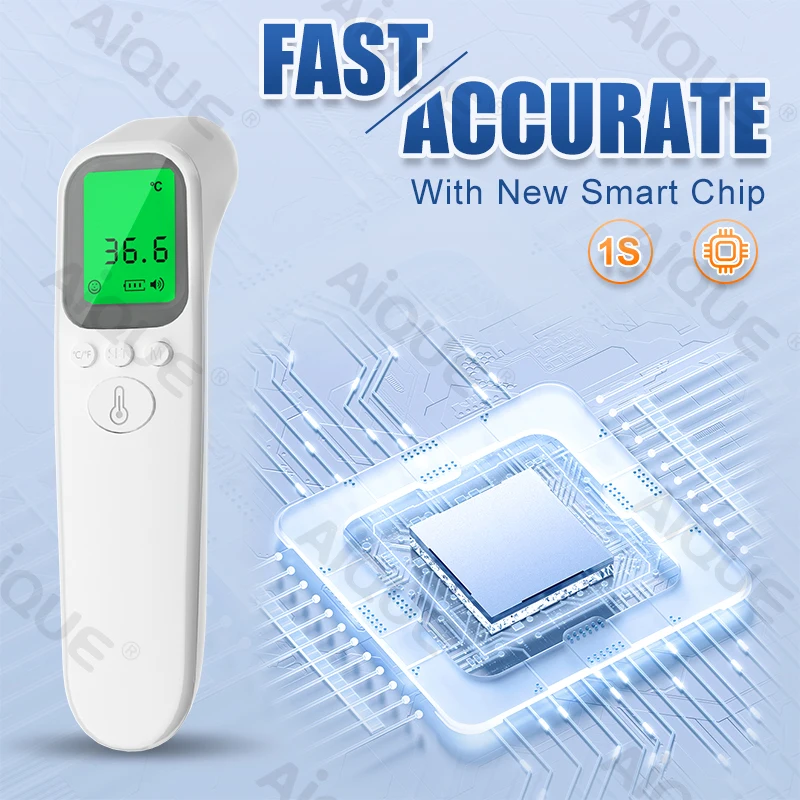 AiQUE Fast Fever Silent Clinical Termometrs Digital Children Medical Household Non-contact Frontal High Temperature Warning