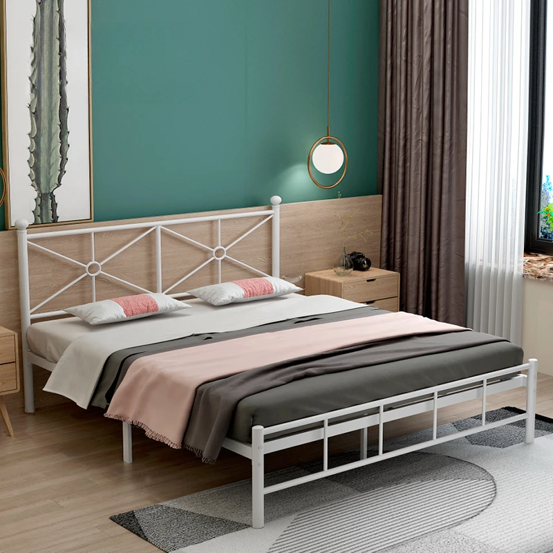 Eenvoudig tweepersoonsbed Licht luxe volwassen hoogwaardige vierkante esthetiek loungebed Prinses Italiaanse slaapkamer Muebles meubelen