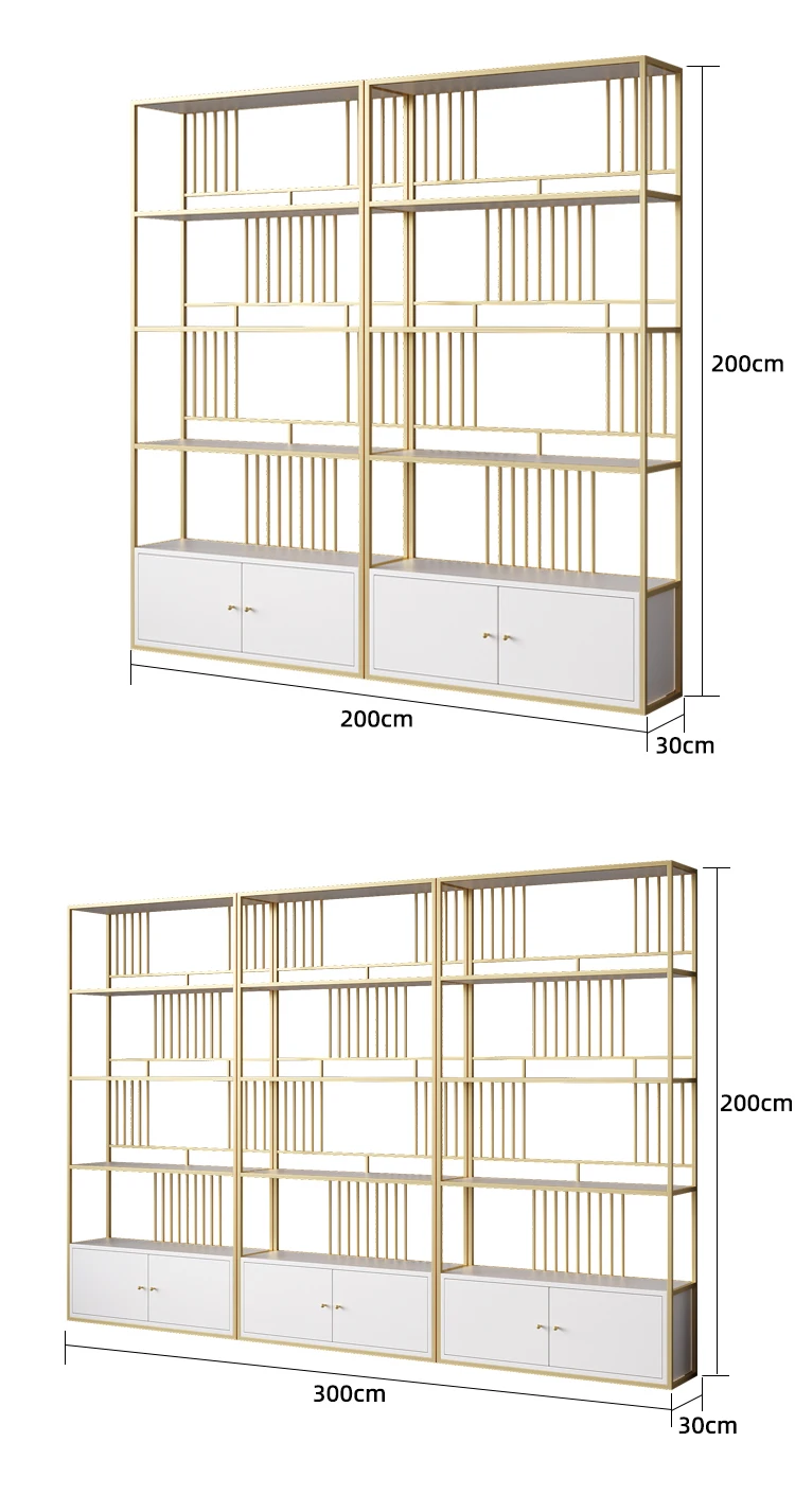 

Nordic living room floor-to-ceiling bookshelf wrought iron shelf simple display shelf whole wall storage partition