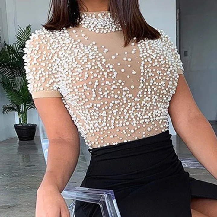 Sukienka damska Elegancka formalna sukienka wieczorowa Siatkowa sukienka bąbelkowa z krótkim rękawem Bodycon Wrap Hip Split Midi Dress