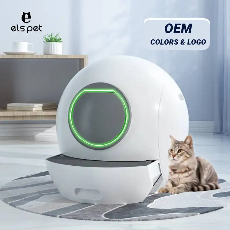 

60l Large Capacity Oem Logo Custom Smart Semi Automatic Cat Litter Box - Self-Cleaning Litter Box For Multiple Cats