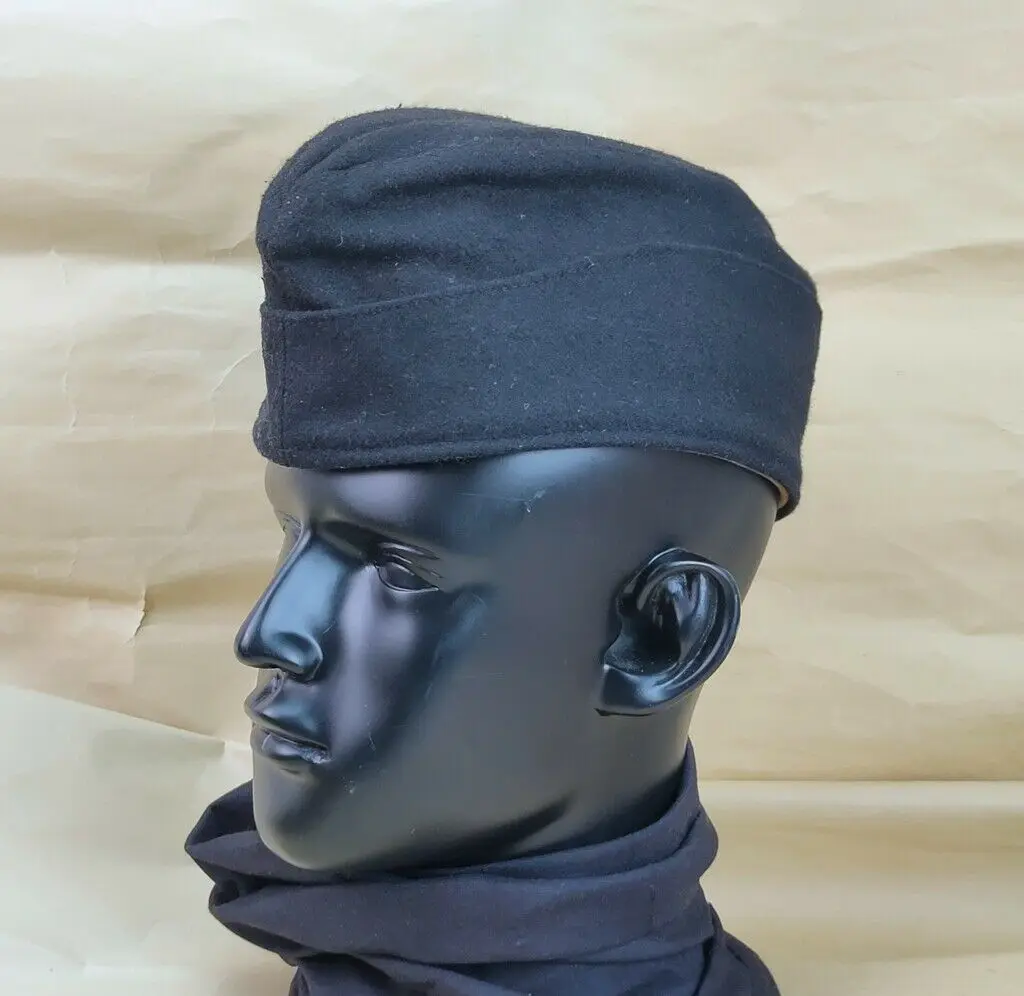 قبعة ريبرو الحرب العالمية الثانية الألمانية إيليت إم بانزر قبعة واقية من الصوف الأسود