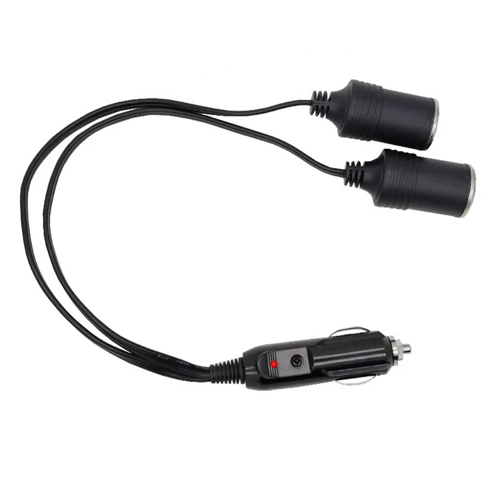 Car Power Socket Splitter 12V Dual Port with On Off Switches 10A Fuse and 16AWG Wiring for Reliable Vehicle Accessory Use