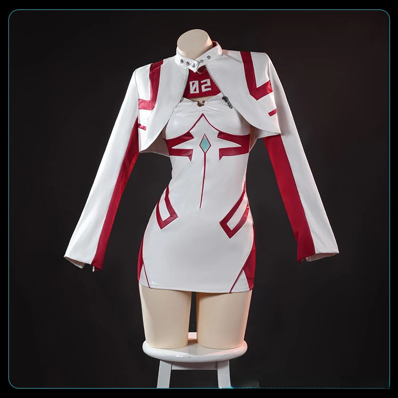 

Anime EVE Cospaly New Gospel Warrior Asuka Motorcycle Suit Doujin Leather Jacket Cosplay Costume White Red Dress Coat for Women