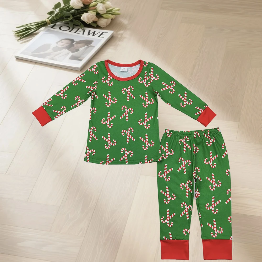 12.15 Baby Boys Winter Clothes Baby Boys Christmas Candy Cane Bamboo Pajamas Clothes Sets