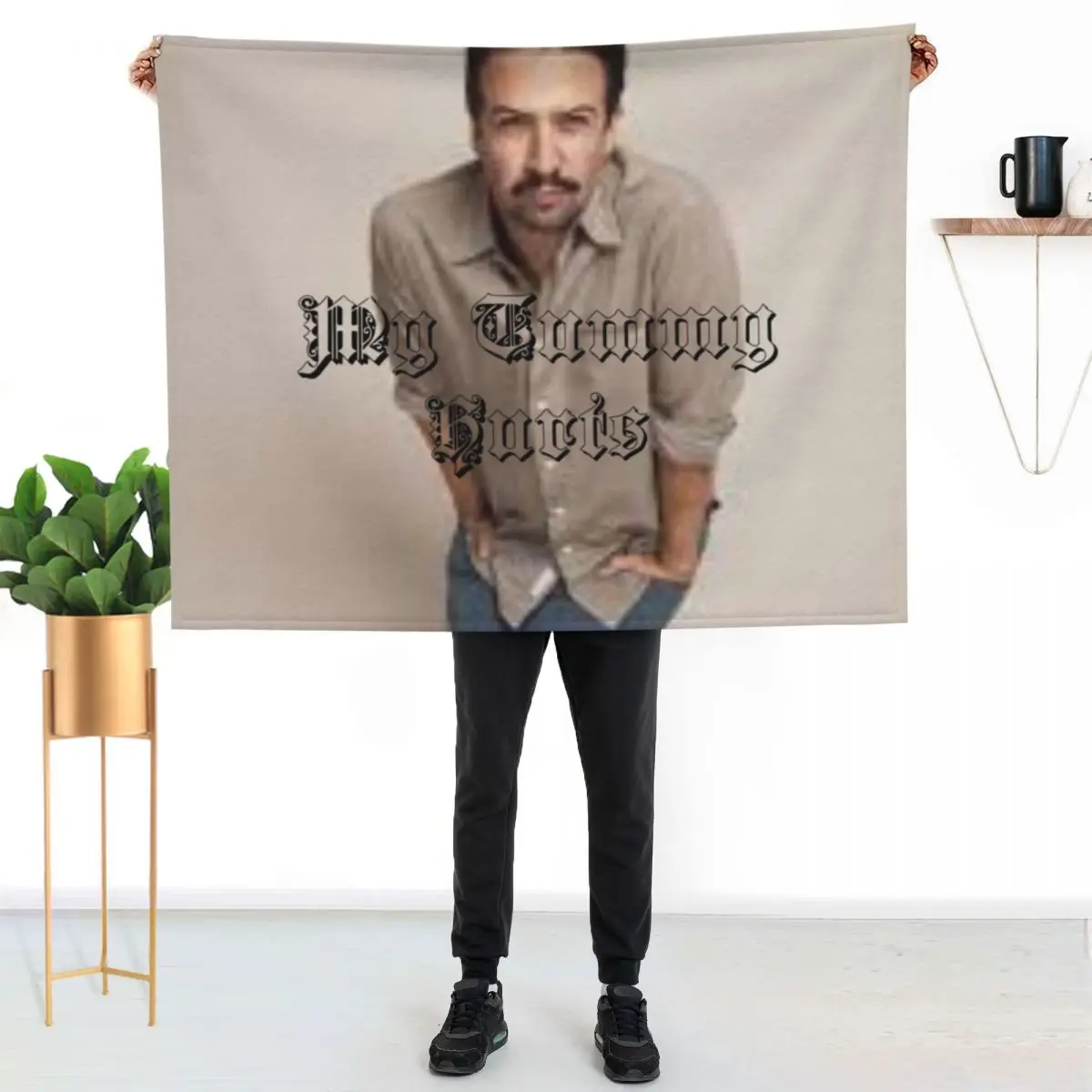 my tummy hurts lin manuel miranda Throw Blanket couch cozy soft plush fuzzy picnic outdoor blanket