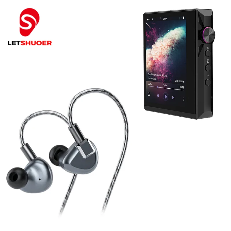 

Letshuoer S12 HIFI IEMs In-Ear Wired Headphones Planar Monitor +Hidizs AP80 PRO-X Portable Lossless AMP DAC Music Player