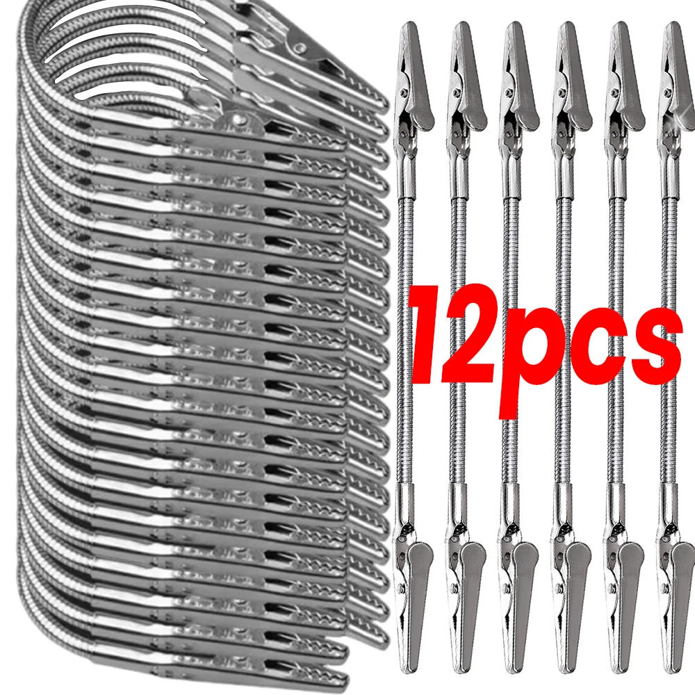 12/1 قطعة متعددة الوظائف التمساح كليب مزدوجة رؤساء خرطوم مرن لتقوم بها بنفسك مذكرة بطاقة صور صورة ملاحظة حامل مكتب الملحقات كليب #2