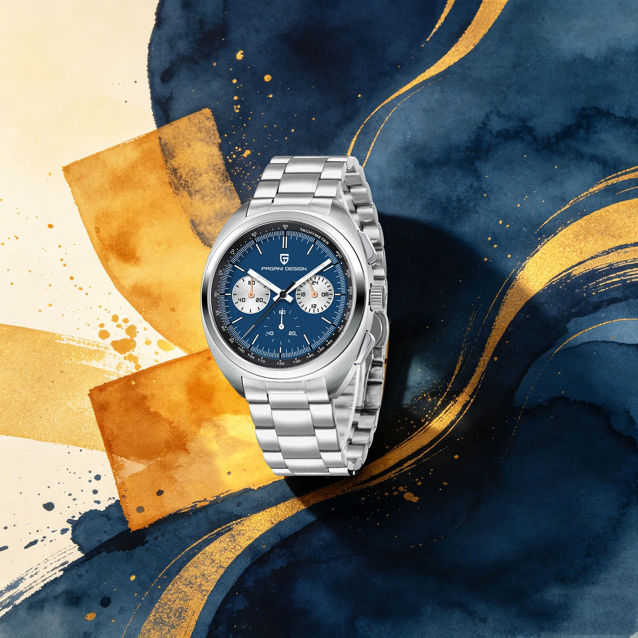 PAGANI DESIGN Men Outdoor Casual Quartz Watch Panda Dial Full Of Youthful Vibe Stainless Sapphire Luminous Tachymeter Dive Watch