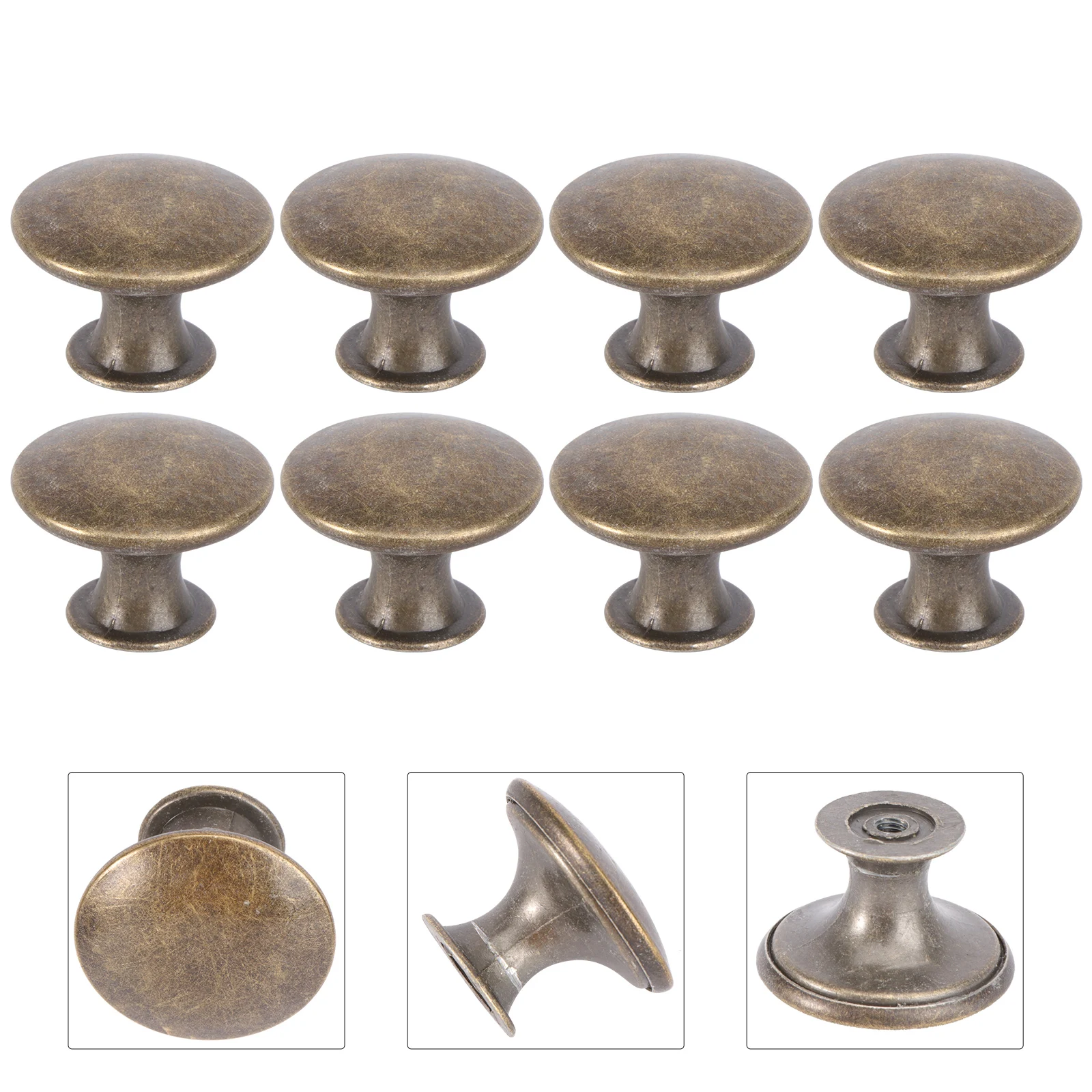 

8pcs Cabinet Handles Round Head Single Hole Single Hole Drawer Knob Drawer Knobs Vintage Furniture Hardware Kitchen Wardrobe