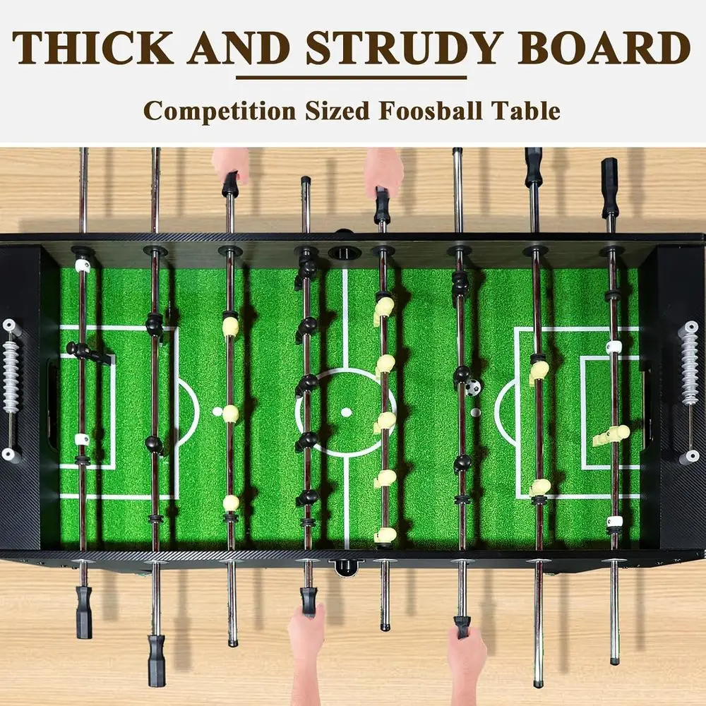 Inch Competition Foosball Table, Black, with Chrome-Plated Steel Rods