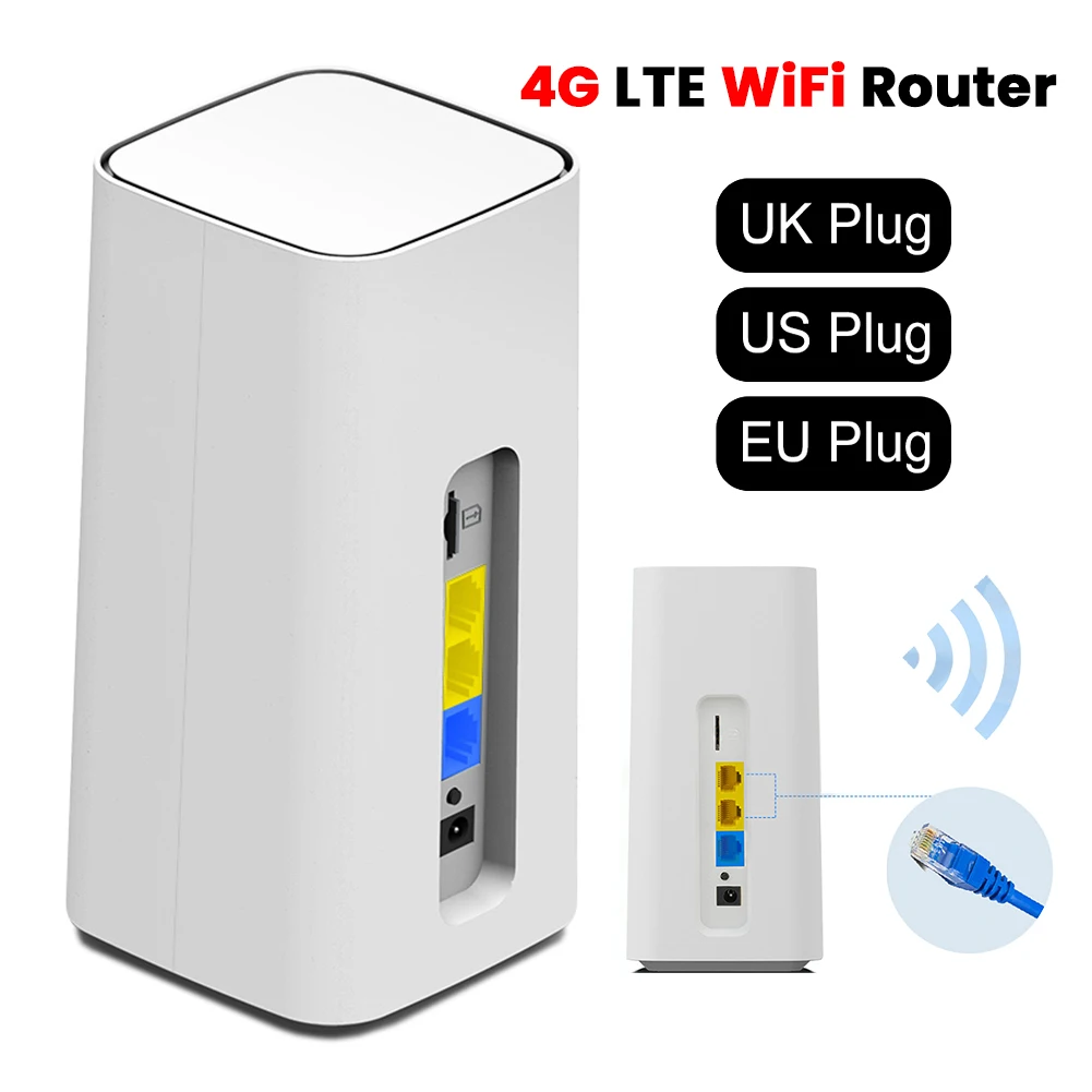 

4G LTE Wi-Fi роутер 300 Мбит/с, беспроводной маршрутизатор с 3 портами RJ45, слотом для SIM-карты, широким охватом покрытия и внутренней антенной для использования внутри и вне помещений