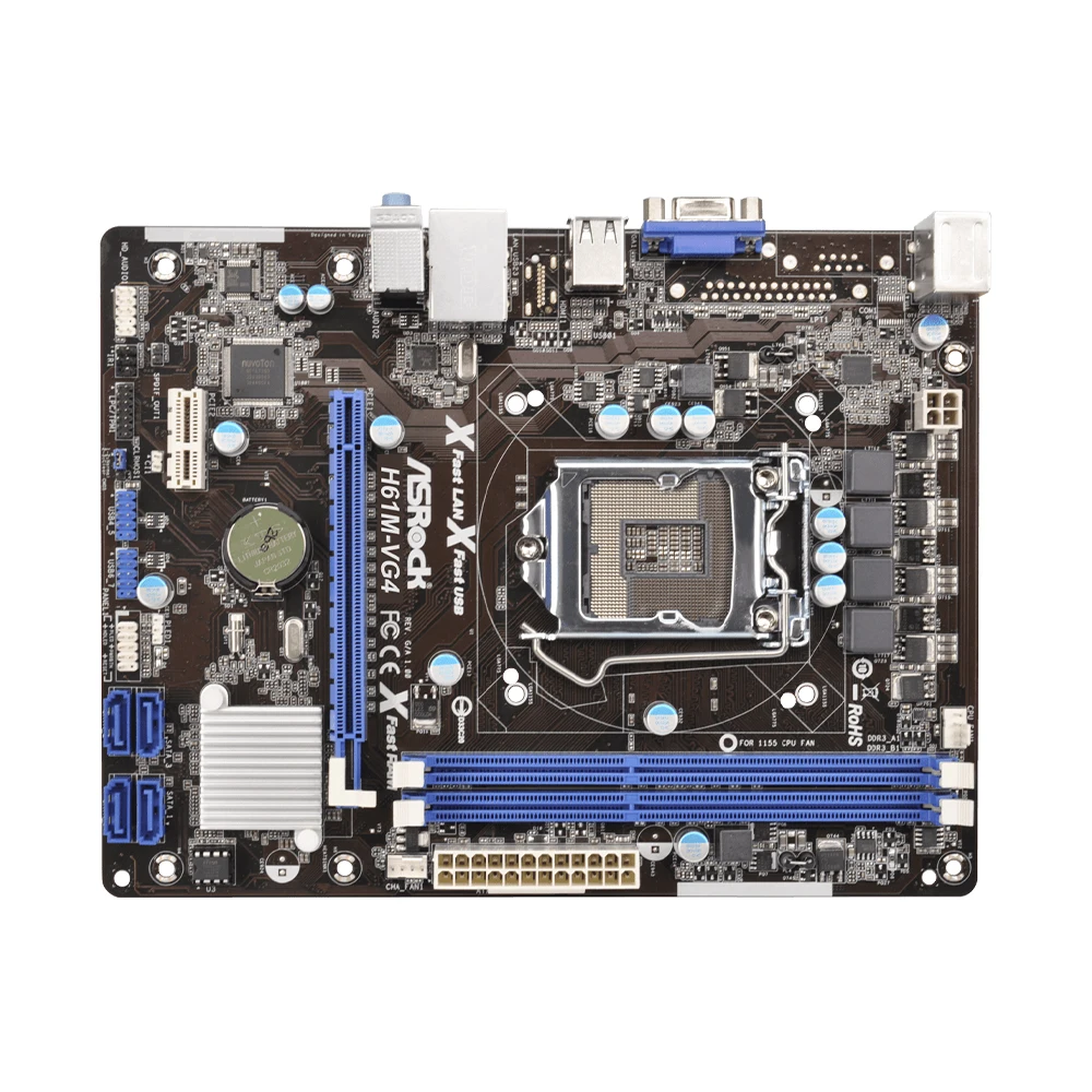اللوحة الأم ASRock H61M-VG4 وحدة المعالجة المركزية تدعم مقبس LGA 1155 i3-3220 3240 i5-3450 3470 i7-3770، DDR3 Micro ATX.