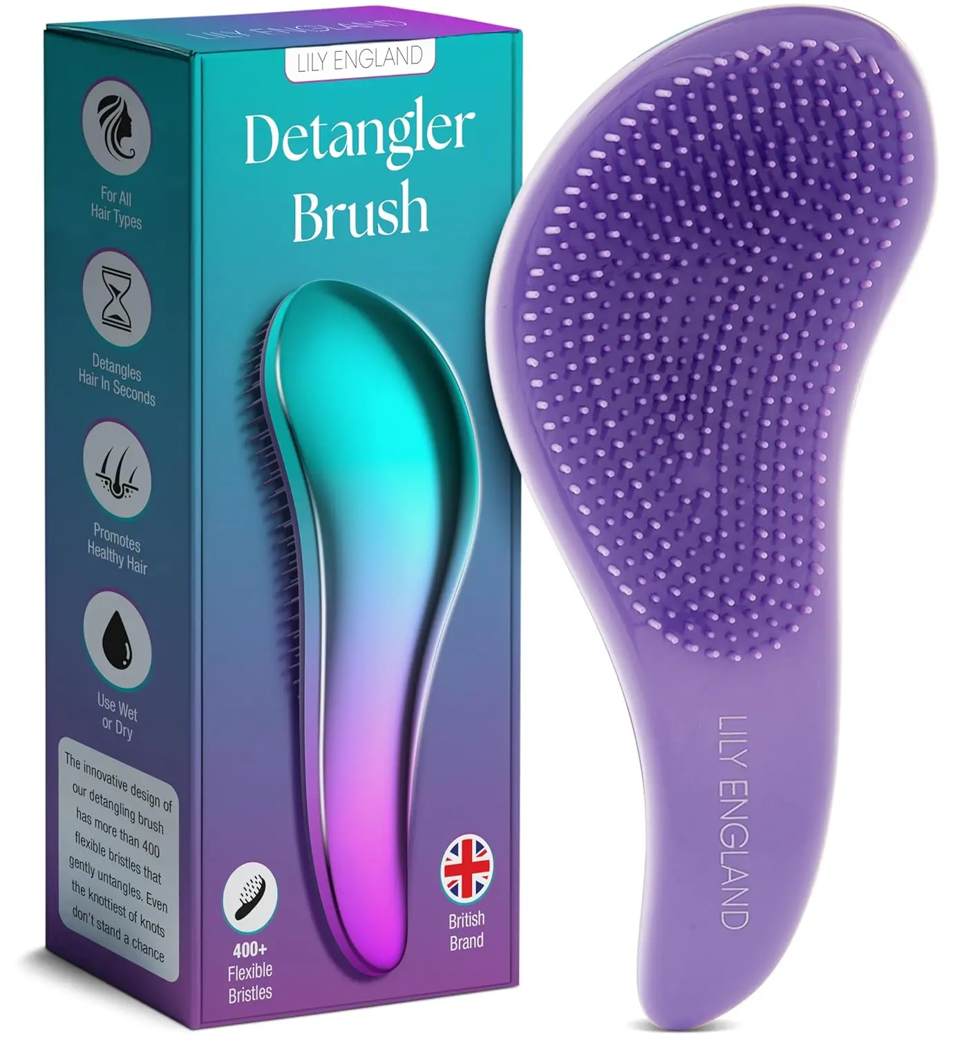 

Gentle Detangling Brush for All Hair Types - Flexible Bristles, Wet & Dry Use, Pain-Free Styling