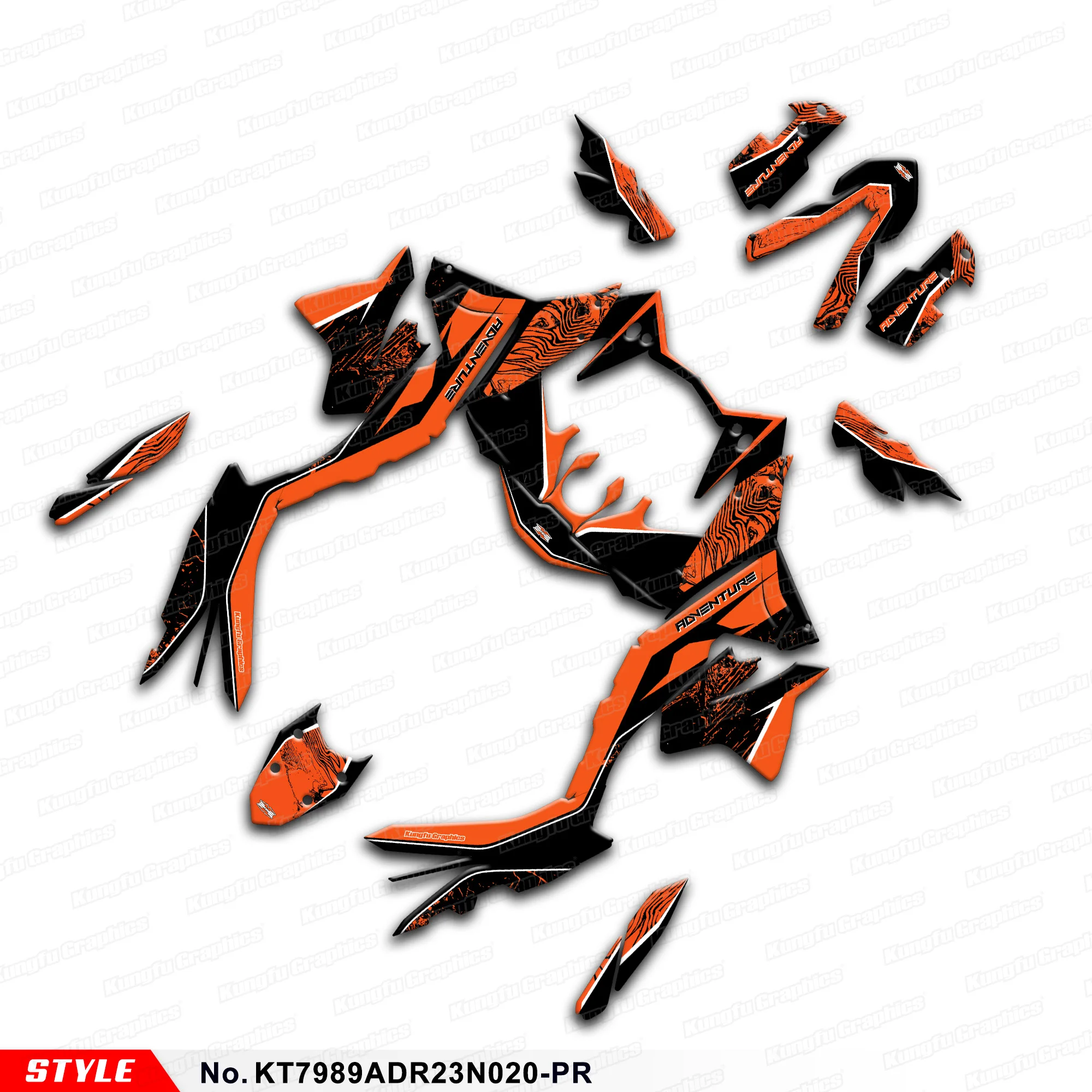 

JY RACING Graphics Sheet Wrap Design for KTM 790 890 Adventure R 2023 2024 2025 2026, Decorative, KT7989ADR23N020-PR