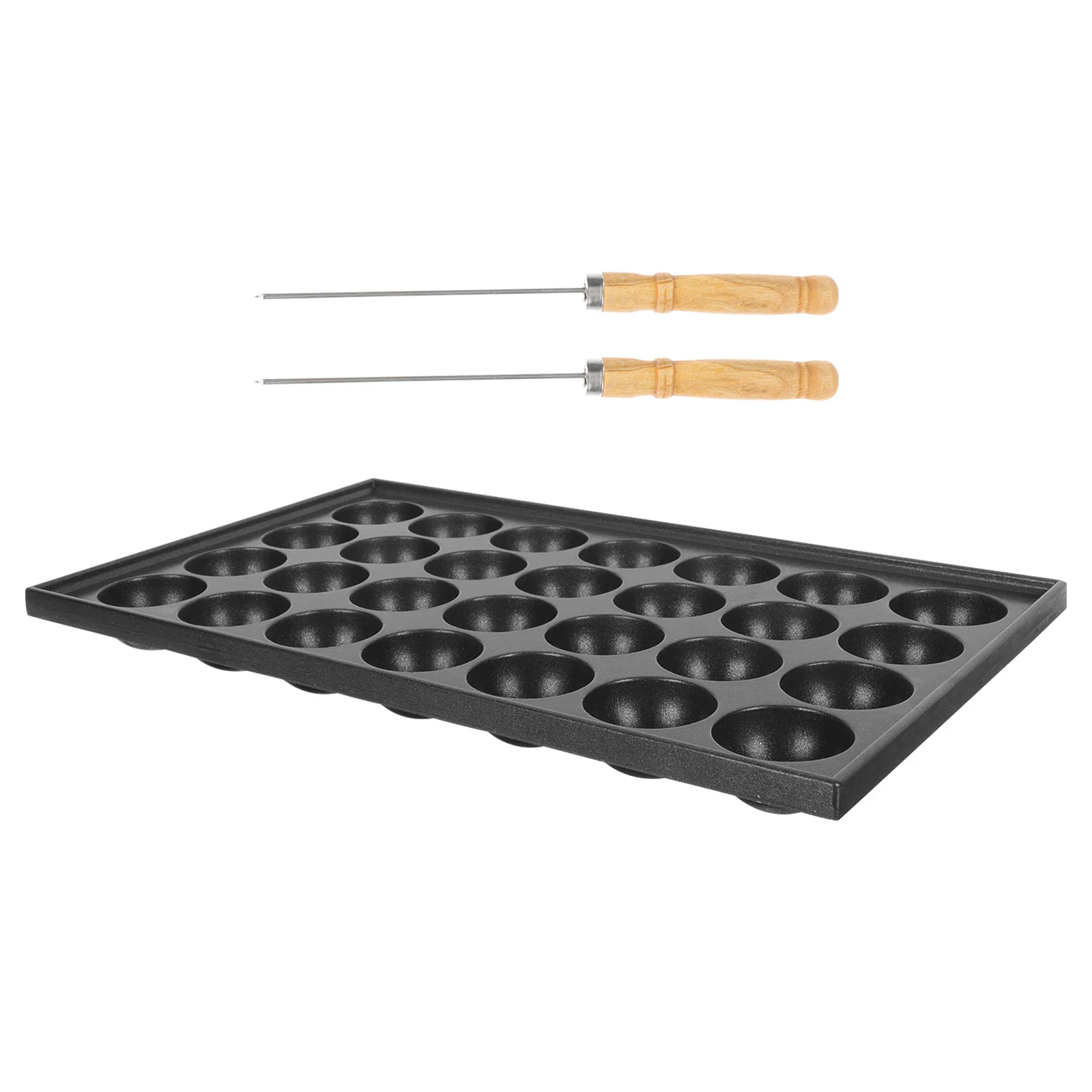 

1Set Takoyaki Pan Iron Nonstick Baking Tray Smooth Surface Easy Clean Gas Burner Octopus Mold Kitchen Cooking Accessory
