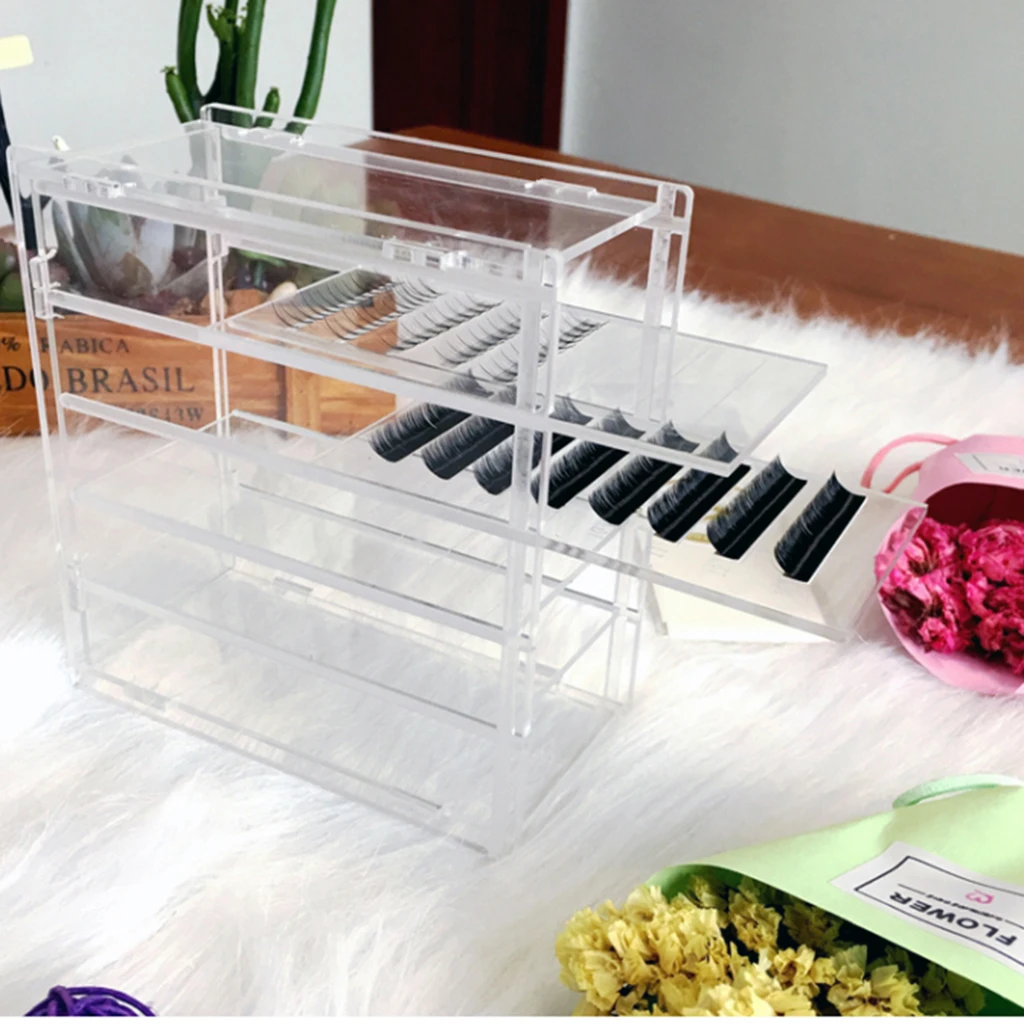 منظم تخزين وحامل كاذب من الأكريليك مكون من 5 طبقات #4