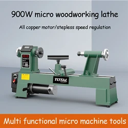 Tornio per la lavorazione del legno Micro macchina utensile multifunzionale fai-da-te Piccolo tornio automatico CNC Spinning per legno domestico