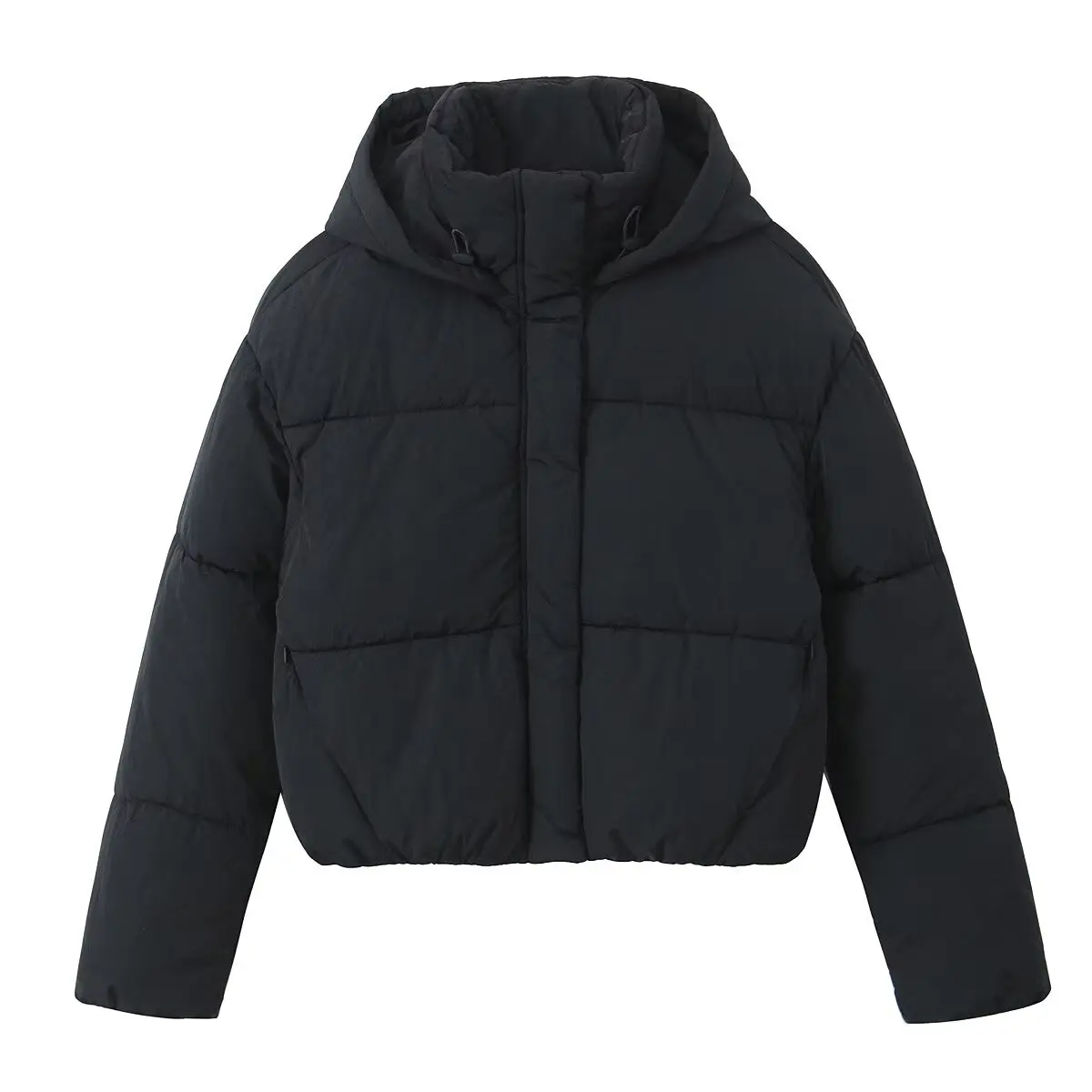 TAOP&ZA 女性の綿の服の冬のファッション暖かいハイカラールーズフード付きジッパーコットンジャケット