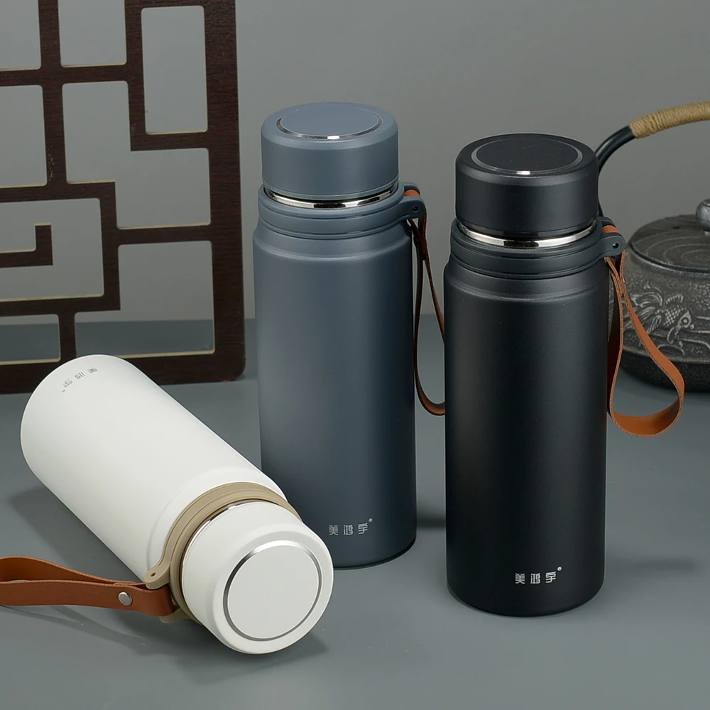 

600ml 316 Stainless Steel Vacuum Insulated Travel Mug with Hanging Strap, Double Wall Leak-Proof Thermal Coffee Cup