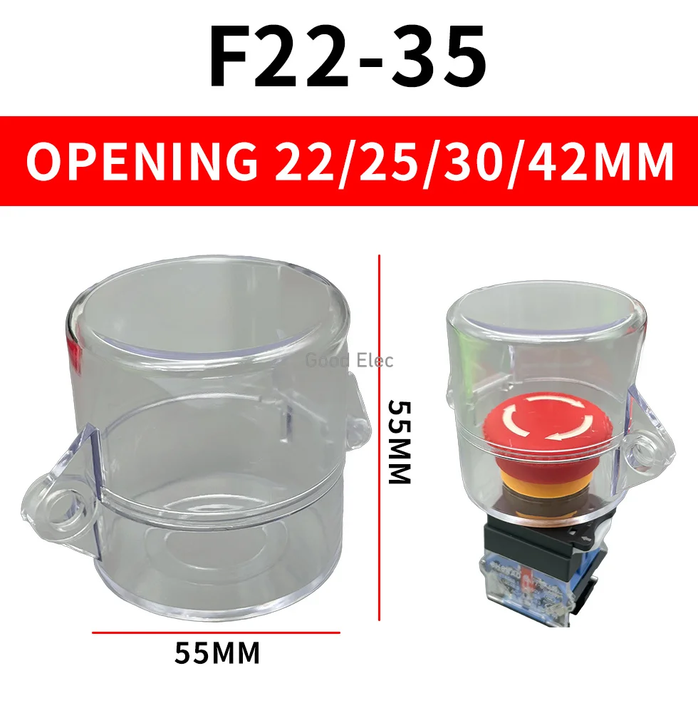 22mm Emergency Stop Button Protective Cover Waterproof And Dustproof Prevent Wrong Operation With Lockhole Design