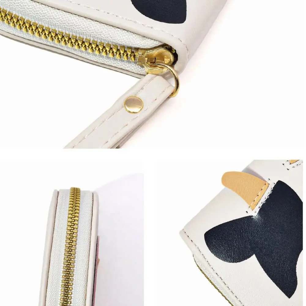 Business Card Holder Female PU Leather Credit Card Wallet Milk Cow Pattern Zipper Change Small Bag Women Bank Credit Card Case