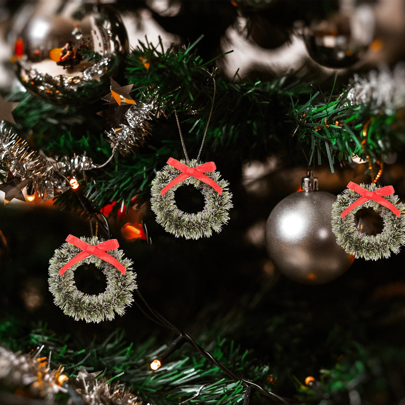 

20Pcs Christmas Mini Bows Artificial Wreaths Christmas Wreath Decors Chic Garland Decor Assorted Color Simulated Garland Wreaths