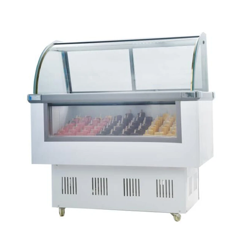 

Professional stainless steel durable mini ice cream gelato led display freezer cabinet with shipping by sea