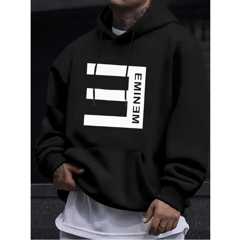 

Мужские толстовки с капюшоном с изображением рэпера Эминема, музыкальный альбом, мировое турне, подарок для фанатов, графический принт, уличная одежда, мужские и женские толстовки в стиле хип-хоп, оверсайз