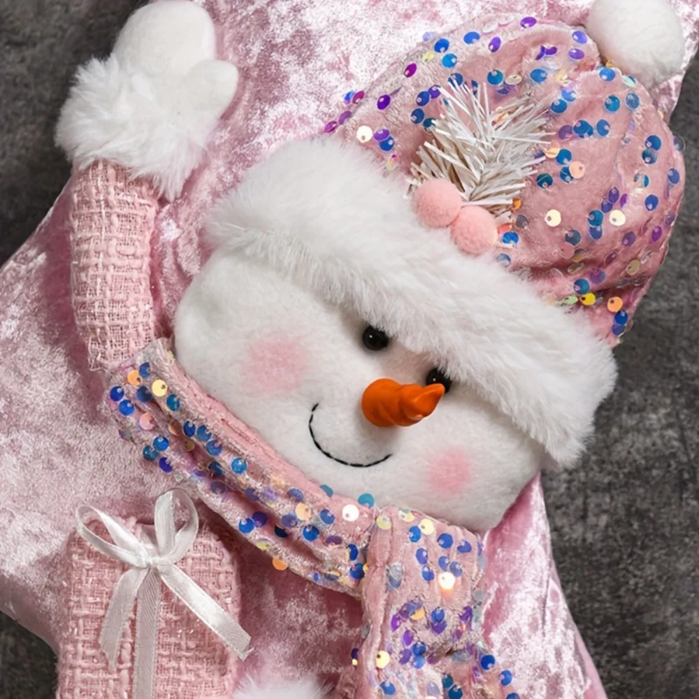 With Sequins Christmas Stockings 3D Large Capacity Christmas Gift Bag Santa/Snowman/Elk/Bear Christmas Tree Ornaments Fireplace