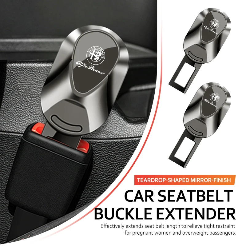 For Alfa Romeo Car Seat Belt Clip Extender Safety Seatbelt Lock Buckle Plug GT Stelvio F1 Brera Volante Tonale Gloria Disco