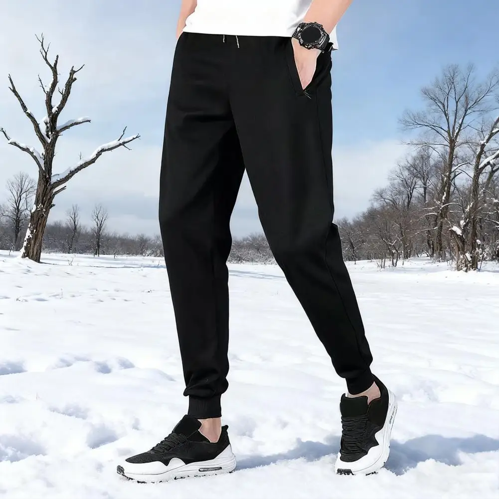 2025 Autunno/Inverno Moda Tinta Unita In Pile Spessore Caldo Pantaloni Sportivi da Uomo Casual Allentato di Grandi Dimensioni Pantaloni di Alta Qualità 4XL