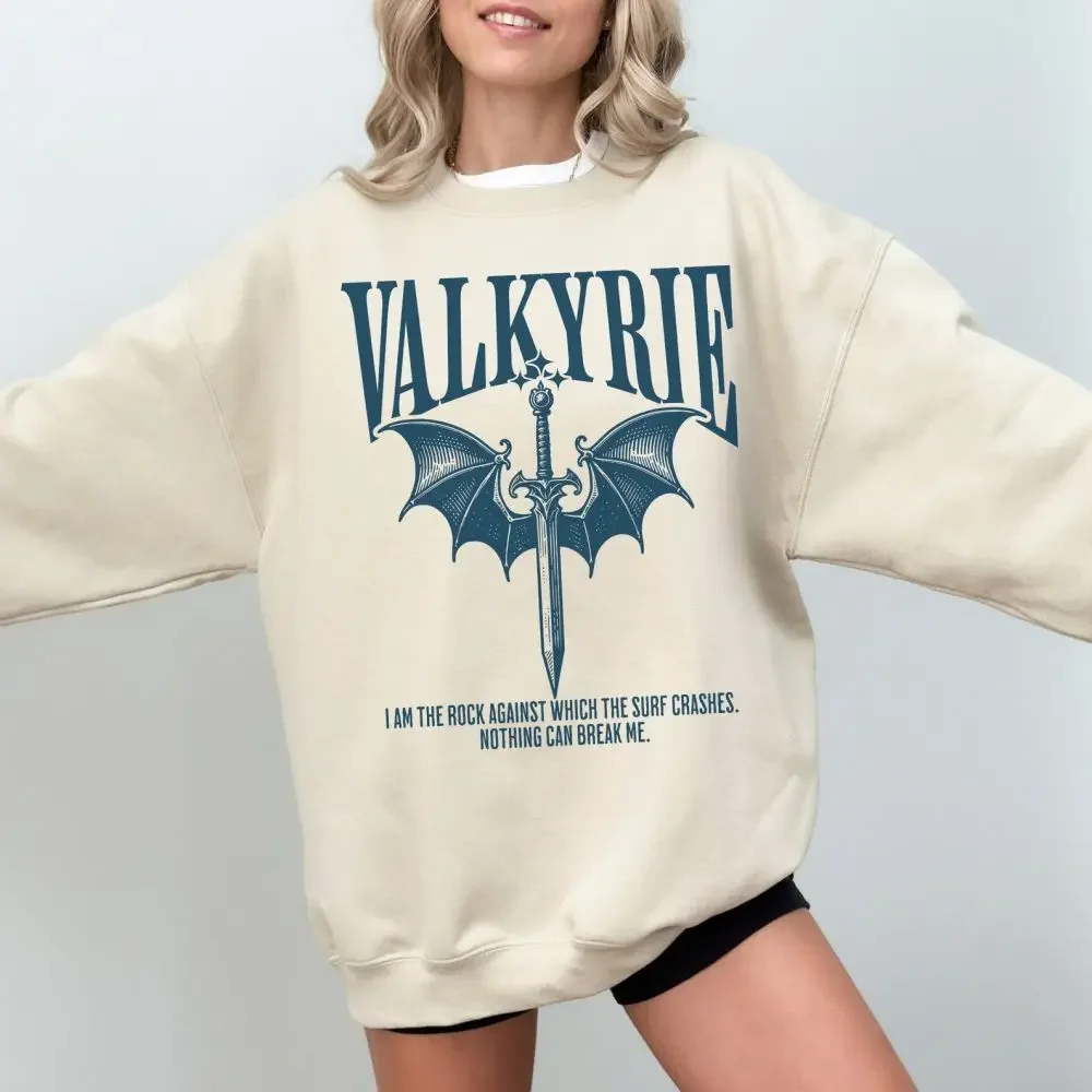 Women Polyester Fleece Y2K Top Valkyrie Sweatshirt Officially Licensed ACOTAR Merch Sweatshirt Magic Bookish Loose Unisex Top