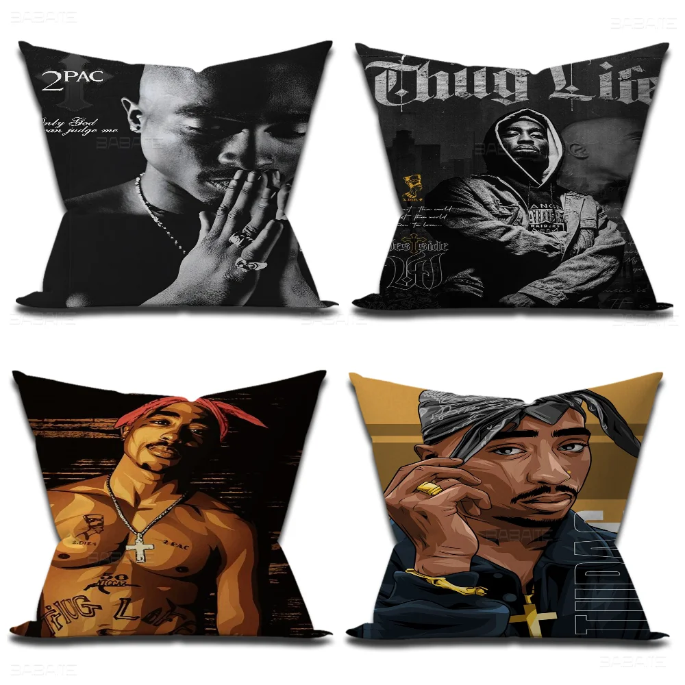 Hip Hop Singer Tupac Rapper 2PAC Pillow Cover for Bedroom Room and Living Room Sofa Decorative Cushion Cover