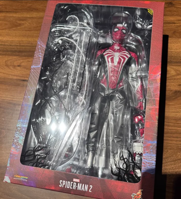 Hot Toys Vgm66 Gioco Spider Man Peter Parker Premium Battle Suit 2.0 Versione rossa e nera Scala 1:6 Modello di bambola da collezione Gk