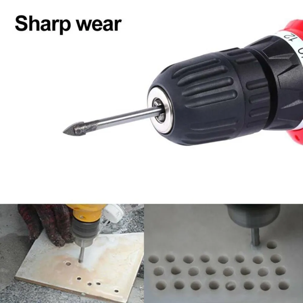 Foret en Carbure de Tungstène pour Carreaux de Céramique et Verre, Pointe de 6mm, Pièces d'Outils Électriques, Tige de 4.5mm, 10 Pièces